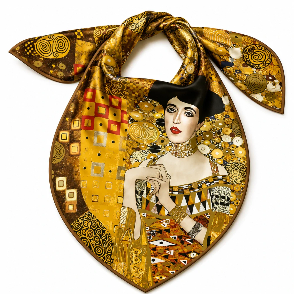 PAOLA RIVELLI Šatka, 90x90 cm Gustav Klimt Adela Bloch Bauer