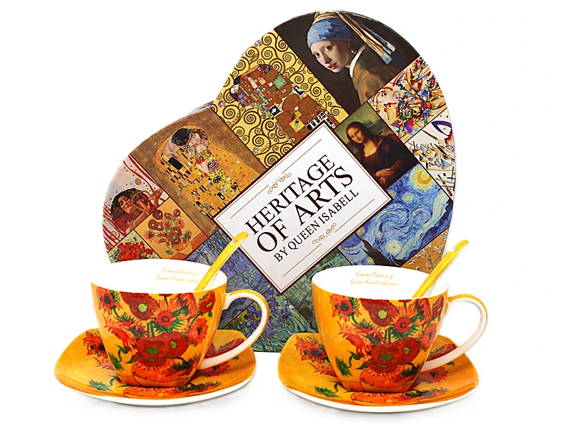 Šálka s podšálkou 250 ml/set 2 ks Vincent van Gogh Slnečnice, Heritage of Arts