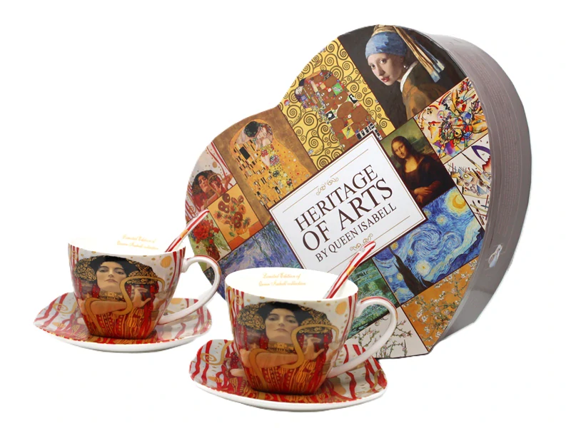 Šálka 250 ml s podšálkou- set 2 ks ,Gustav Klimt The Medicine, The Heritage of Arts