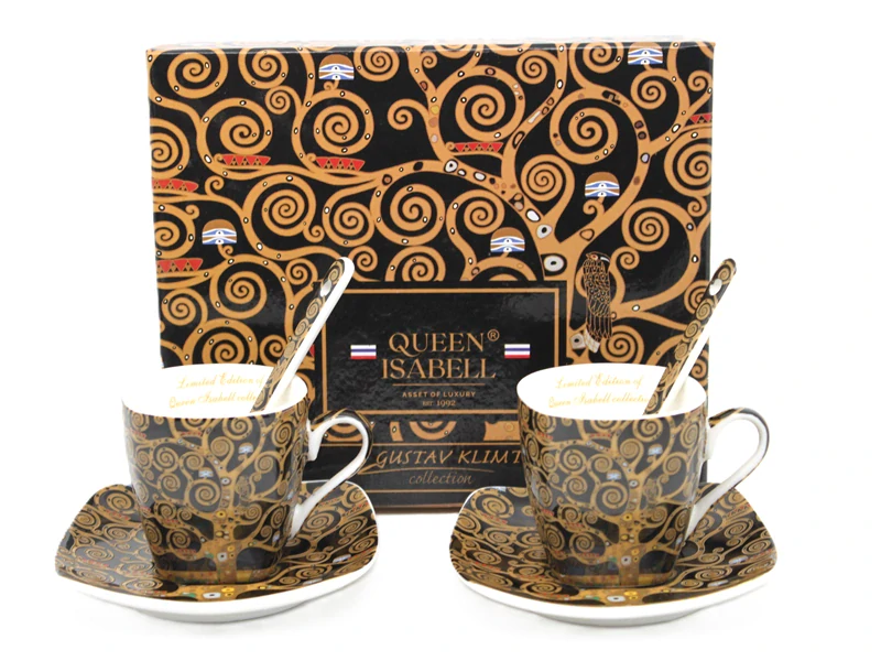 Set 2 ks espresso šálka s podšálkou 80 ml,Gustav Klimt The Treess Heritage of Arts of Queen Isabell