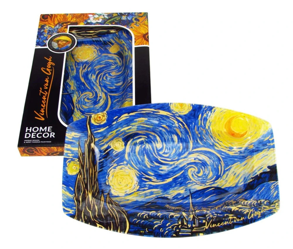 Sklenená tácka Van Gogh Hviezdna noc Starry Night 31 × 21 cm