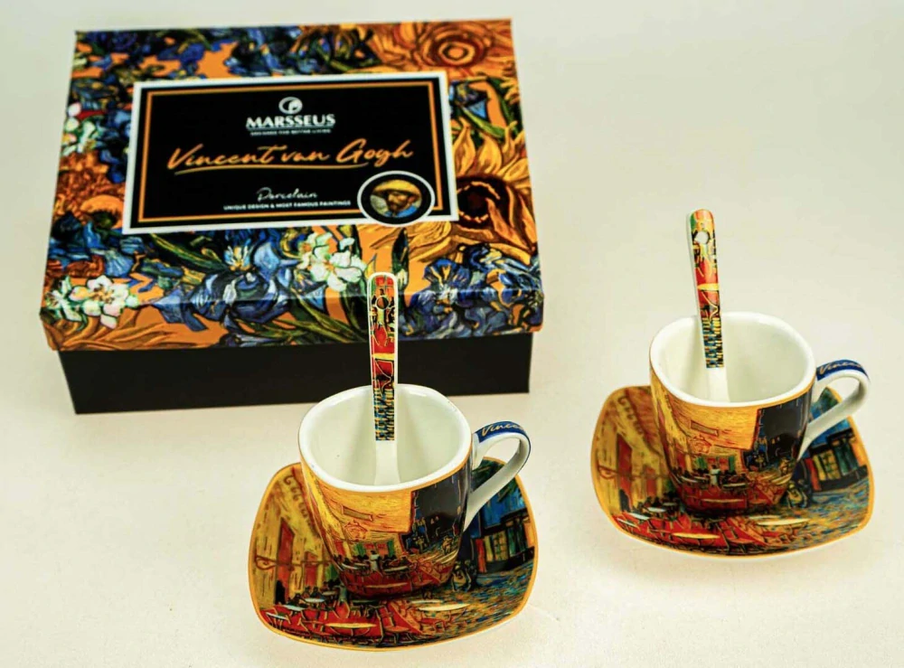 Espresso súprava Van Gogh Terasa kaviarne v noci 2 šálky 80 ml porcelán
