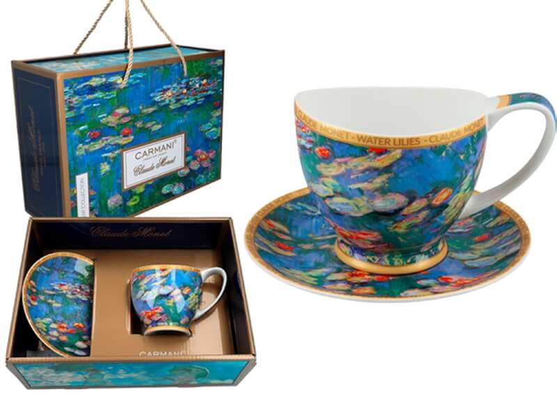 Šálka s podšálkou Vanessa 350 ml Claude MONET Water lillies, CARMANI, 0451001
