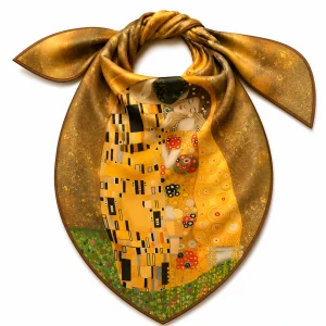 PAOLA RIVELLI Šatka,  90x90 cm Gustav Klimt The Kiss