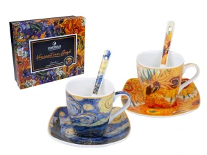 Espresso šálky van Gogh Hvězdná noc Slunečnice 2x80 ml 6 dílů