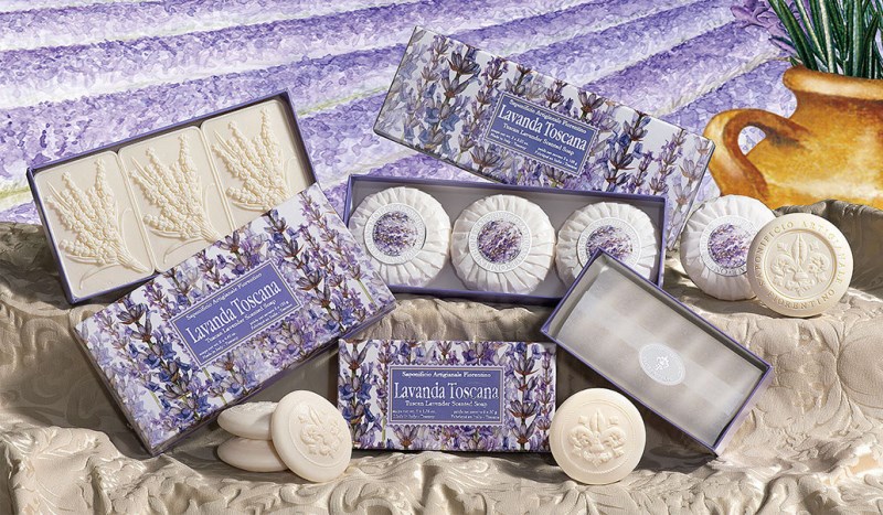 Prírodné rastlinné mydlo Toskánska levanduľa 3 x 100 g, Saponificio Artigianale Fiorentino