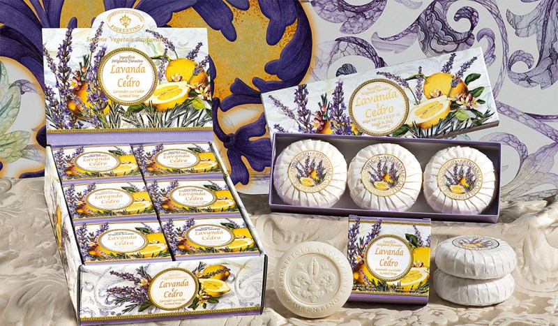Prírodné rastlinné mydlo Levanduľa+céder 3 x 100 g, Saponificio Artigianale Fiorentino