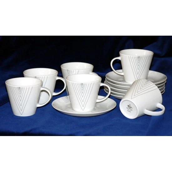 TOM šálka s podšálkami 250 ml, set 6 ks vzor, THUN