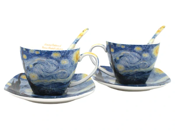 Šálka s podšálkou 250 ml/set 2 ks Vincent van Gogh The Starry Night, Heritage of Arts