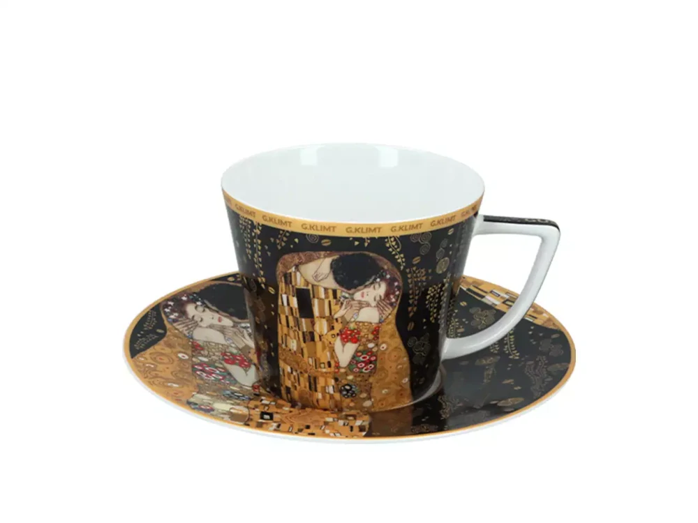 Šálka s podšálkou 230ml + hrnček 400 ml Gustav Klimt 360 ml The Kiss, CARMANI