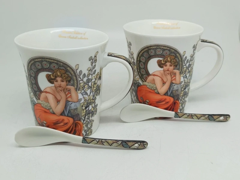 Hrnček s objemom 350 ml, set 2 ks ,Alfons Mucha Stones Queen Isabell
