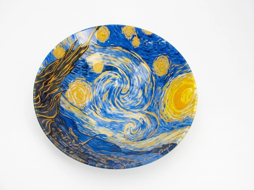 Luxusná hlboká sklenená misa Vincent van Gogh – Hviezdna noc, Ø 25 cm