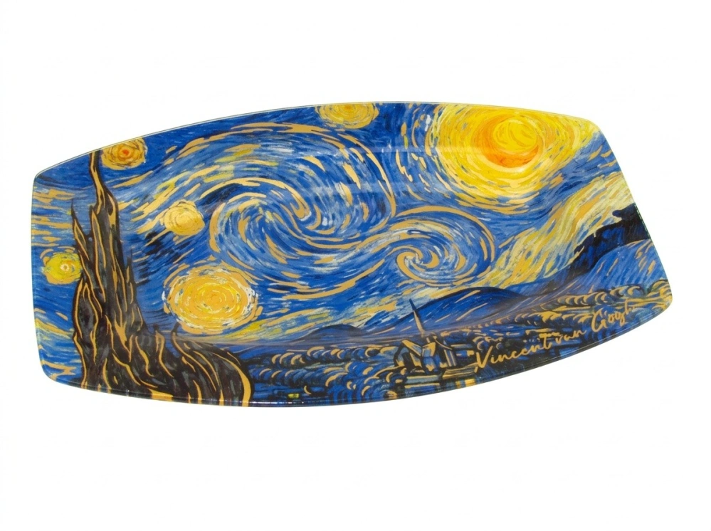 Sklenená tácka Van Gogh Hviezdna noc Starry Night 31 × 21 cm