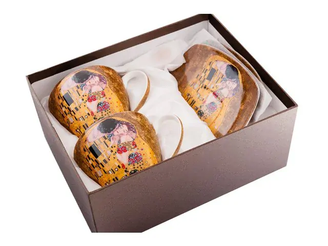 Šálka s podšálkou- set 2 ks ,Gustav Klimt The Kiss, Queen Isabell