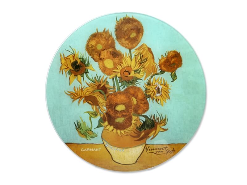 Sklenená podložka 30 cm Vincent van GOGH  Slnečnice, CARMANI, 1952023