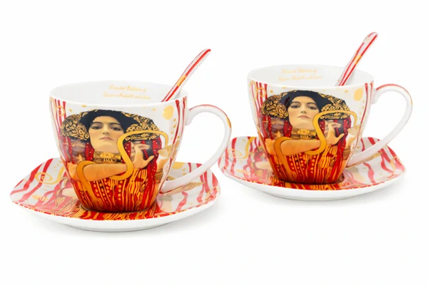 Šálka 250 ml s podšálkou- set 2 ks ,Gustav Klimt The Medicine, The Heritage of Arts
