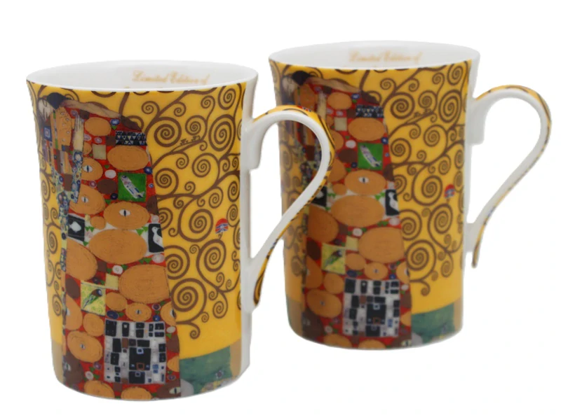 Hrnček 300 ml s lyžičkou - set 2 kusov Gustav Klimt Fulfillment,Heritage of Arts