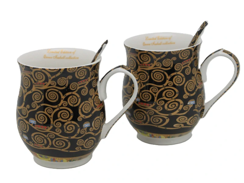 Hrnček 350 ml s lyžičkou - set 2 kusov Gustav Klimt The Trees,Heritage of Arts