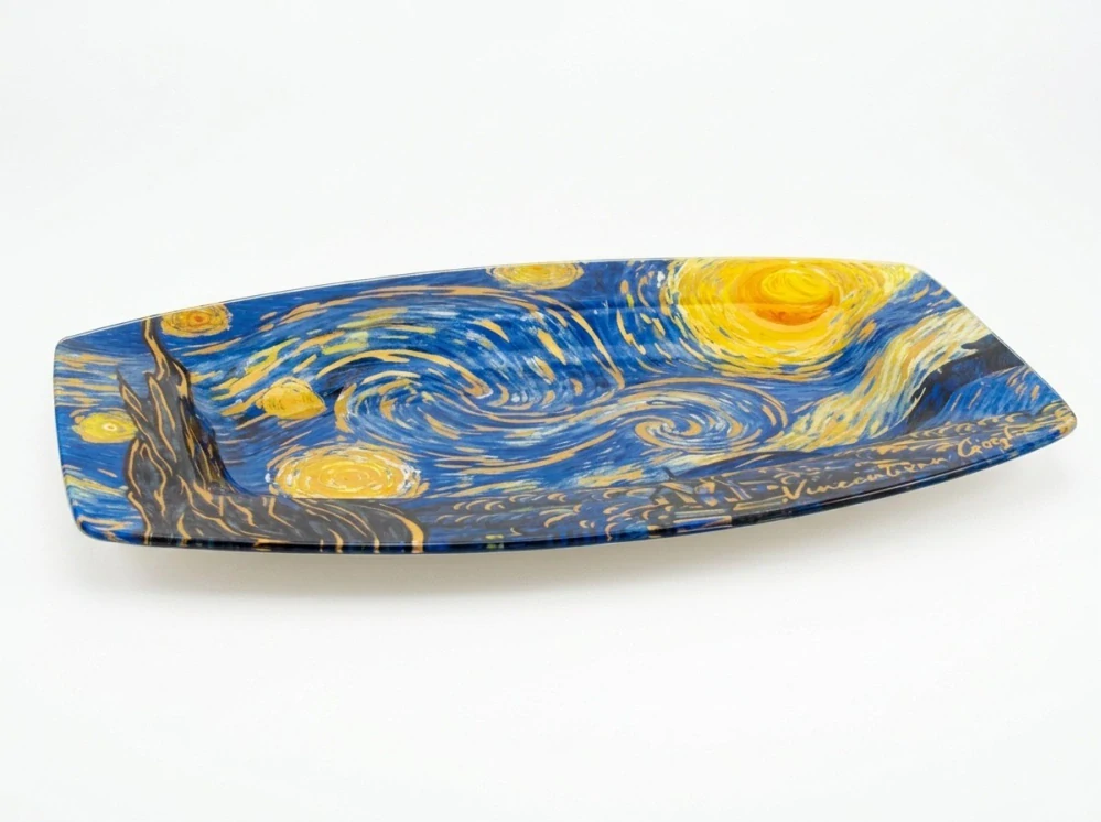 Sklenená tácka Van Gogh Hviezdna noc Starry Night 31 × 21 cm