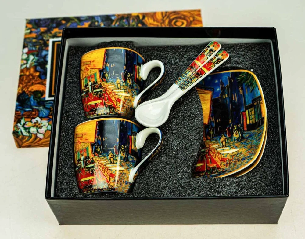 Espresso súprava Van Gogh Terasa kaviarne v noci 2 šálky 80 ml porcelán