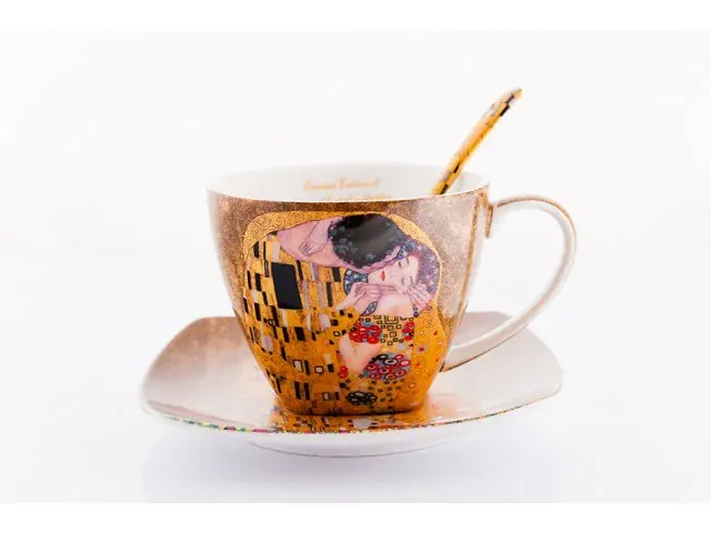 Šálka s podšálkou- set 2 ks ,Gustav Klimt The Kiss, Queen Isabell