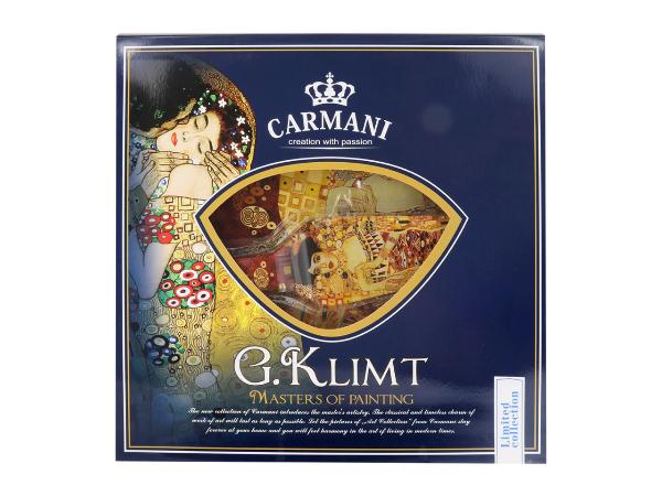 Sklenená tácka okrúhla 30 cm s lopatkou Gustav  Klimt Adela Bloch, CARMANI