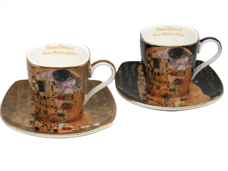 Set 2 ks espresso šálka s podšálkou 80 ml,Gustav Klimt  Kiss Heritage of Arts of Queen Isabell