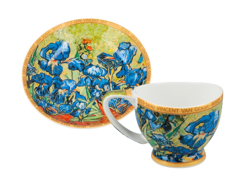 Šálka s podšálkou Vanessa 100 ml Vincent van GOGH Irisy, CARMANI, 8301052