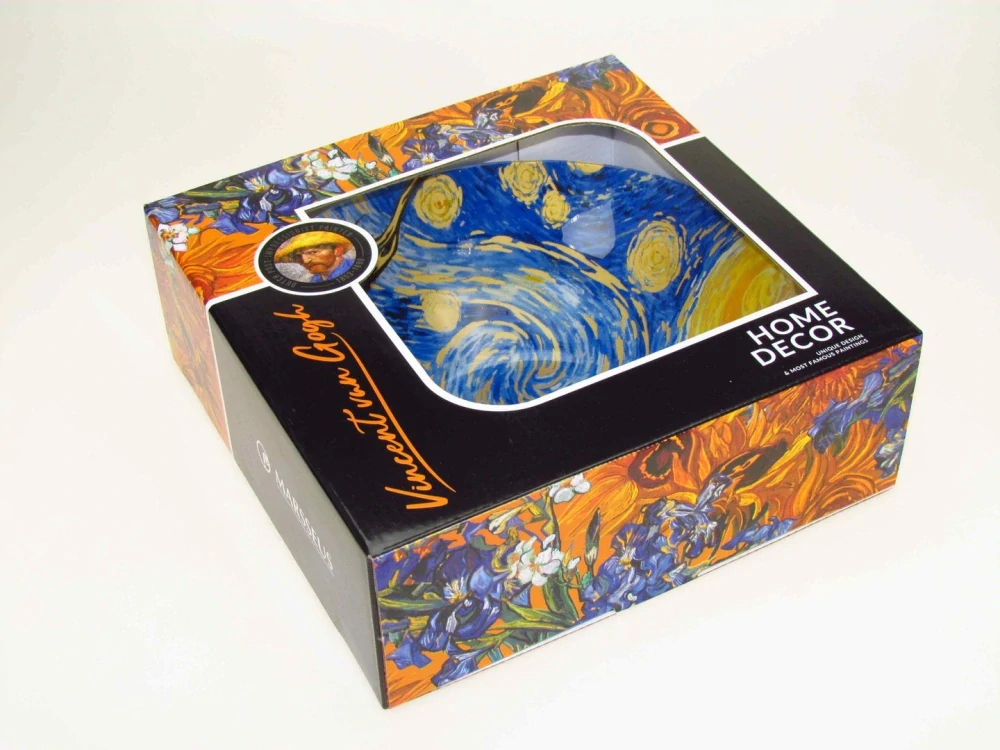 Luxusná hlboká sklenená misa Vincent van Gogh – Hviezdna noc, Ø 25 cm
