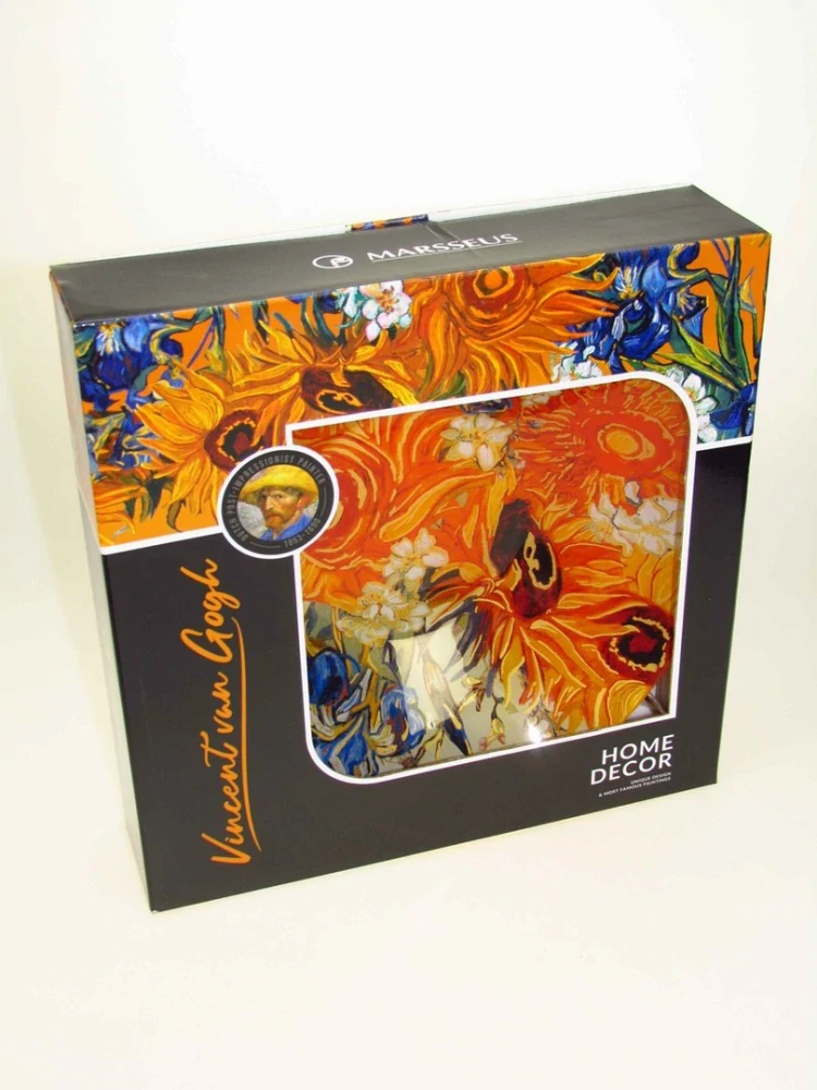 Hlboká sklenená misa Vincent van Gogh – Slnečnice a kosatce, Ø 30 cm