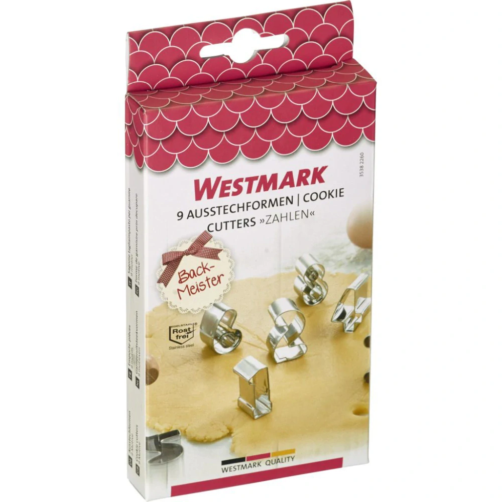 WESTMARK Vykrajovače Čísla set 9 ks, nerez