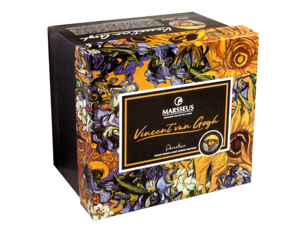 Porcelánový hrnček Vincent van Gogh Hviezdna noc 400 ml s viečkom a sitkom