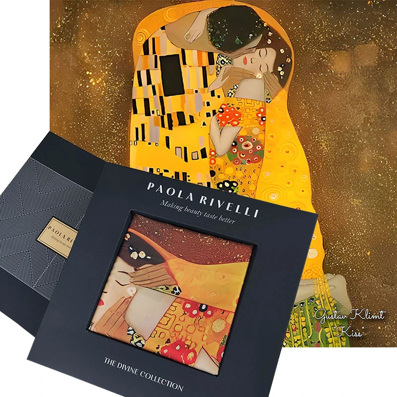 PAOLA RIVELLI Šatka,  90x90 cm Gustav Klimt The Kiss