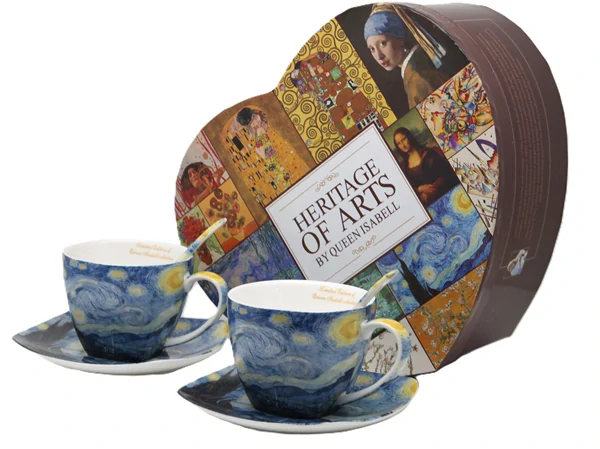 Šálka s podšálkou 250 ml/set 2 ks Vincent van Gogh The Starry Night, Heritage of Arts