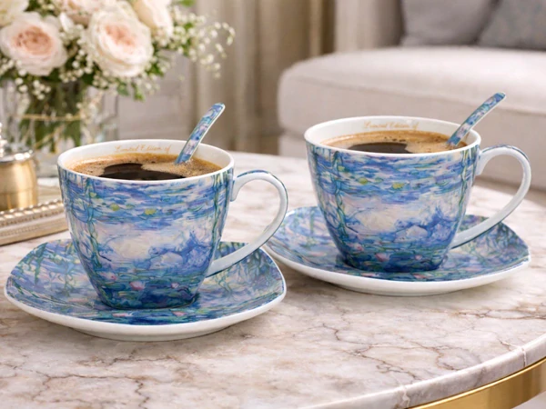 Šálka s podšálkou 250 ml/set 2 ks Claude MONET Watter lillies, Heritage of Arts
