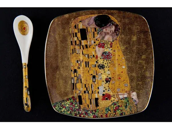 Šálka s podšálkou- set 2 ks ,Gustav Klimt The Kiss, Queen Isabell